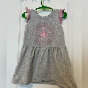 Converse Kids Casual Gray Dress with Pink Details